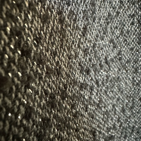 Karl Lagerfeld for Macy's Metallic Tweed Dress Zip Front Gray w/ Epaulets Size M - Picture 13 of 16